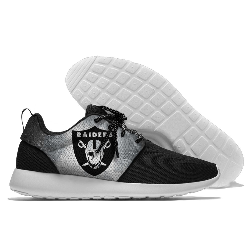 Women's NFL Oakland Raiders Roshe Style Lightweight Running Shoes 004